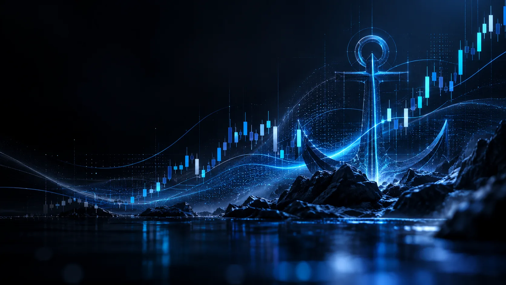 Trader frente a varios monitores con gráficos de mercado
